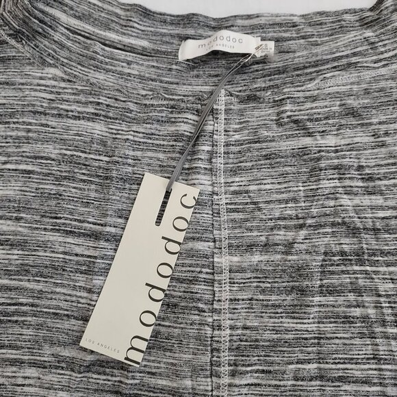 Mododoc Los Angeles Long Dolman Sleeve Charcoal Heather Gray Tee NWT - Picture 6 of 9